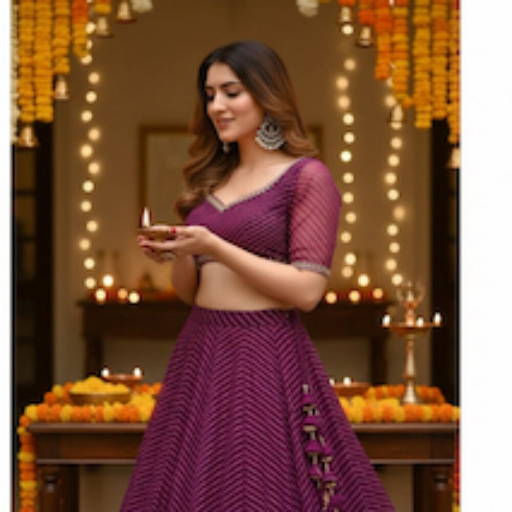 Zeel Clothing Designer Georgette Printed Lehenga Choli